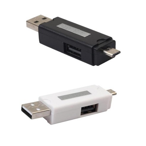 PC용 마이크로 USB OTG 2-카드 TF 카드 리더기용 USB 메모리 카드, 블랙 화이트, 설명, 설명