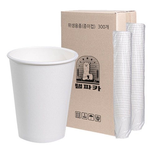 탬파카 고평량 무인쇄 종이컵 360ml, 1개, 300개입