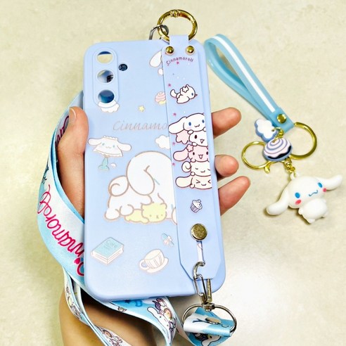 갤럭시a24 추천 상품갤럭시A24 귀여운 시나모롤 캐릭터 피규어 목걸이 스트랩 거치대 케이스 제품 사진