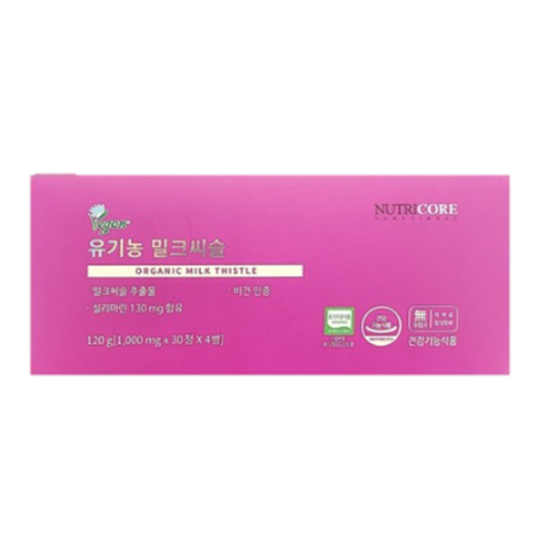뉴트리코어 유기농 밀크씨슬 30g, 30정, 4개