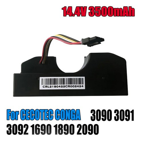 Cecotec Conga 3090 로봇 진공 청소기용 리튬 이온 배터리 액세서리 교체 14.4V 4000mAh, 03 3500mAh, 03 3500mAh 배터리/충전기