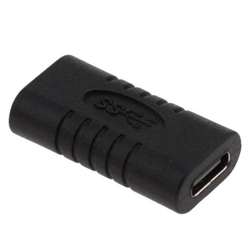 태블릿용 스트레이트 초소형 USB-C USB 3.1 Type-C 암-암 커플러 어댑터 커넥터, 블랙, 28x15x7mm, 플라스틱