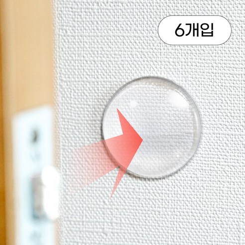 유즈베러띵 쫀쫀이 도어쿠션 문쾅방지 6개입, 1세트, 투명