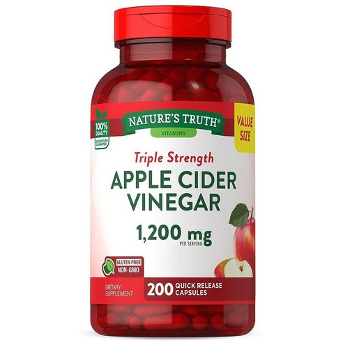 네이처스 트루스 애플 사이다 식초 1200mg 200캡슐 Nature’s Truth Apple Cider Vinegar, 1개 Best Top5