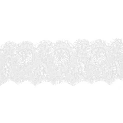 3 야드 흰색 메쉬 꽃 수 놓은 그물 레이스 손질 리본 결혼식 재봉 기술, 100% 폴리 에스터, Voile