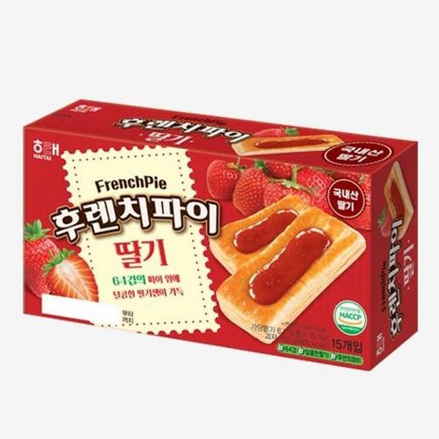해태 핵맛탱 후렌치파이 딸기 192g 탕비실 사무실 학원 간식 손님접대 캠핑 어린이집, 1세트