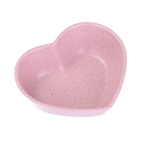 해외 다채로운 사랑 심장 모양 밀 짚 그릇 식초 조미료 고체 콩 접시 소스 소금 스낵 작은 접시 주방 용품, pink