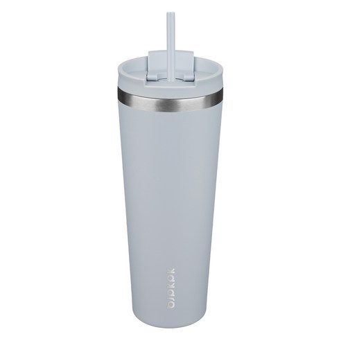 BJPKPK 누수 방지 스테인리스 스틸 보온병 빨대 포함, 1개, 모노크롬 헤이즈 블루, 780ml