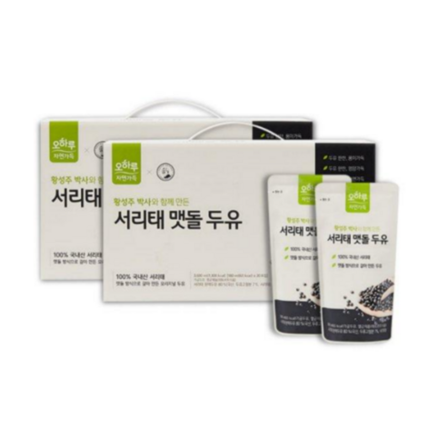 오하루 서리태 맷돌 두유 최화정 두유 180ml 20포 x 2박스, 40개