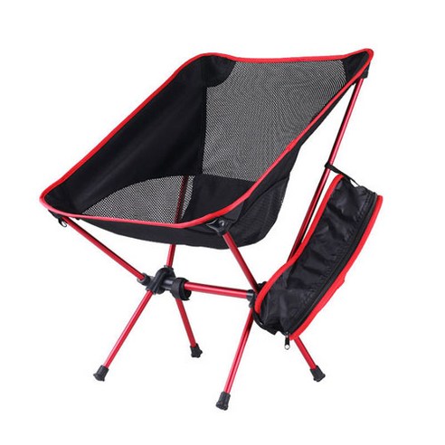 리카 접이식 캠핑 의자 휴대용 레저 야외 낚시 의자, 달빛 의자 레드