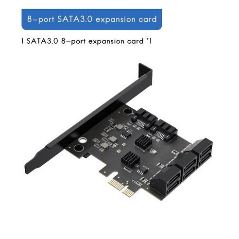 Xzante 8 포트 PCI-E - SATA 3.0 확장 카드 데스크탑 PC JMB585 칩용 6Gbps X4 어댑터 RAID 지원, 검은 색