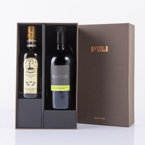 세트 쿠아르투스 노첼라라 올리브 오일 500ml & 죠반니레 크라운5 25년 발사믹 식초 250ml 주세페주스티, 2개