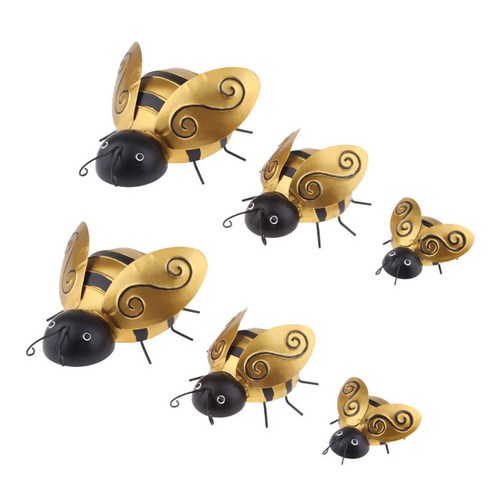 6 개/대 꿀 꿀벌 요정 정원 입상 모델 동상 장난감 홈 장식, 여러 가지 색상, 설명한대로, 철