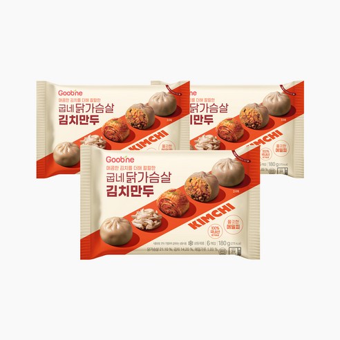 굽네 닭가슴살 김치만두, 180g, 5개