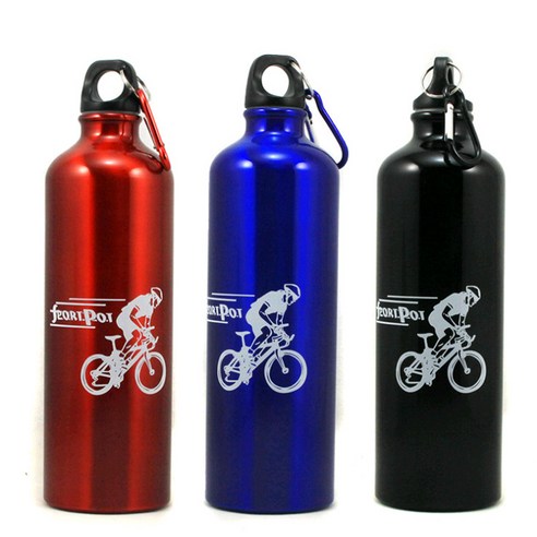 산악 자전거 알루미늄 합금 물병, 750ml, 검은색