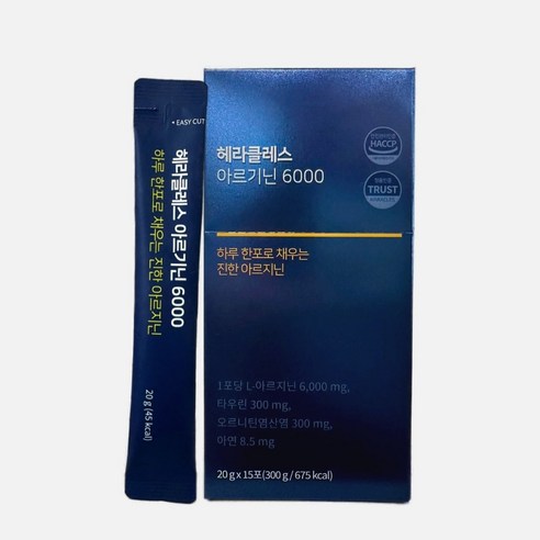 헤라클레스 아르기닌 6000 1박스 15포 오르니틴 시트룰린 타우린 아연 블랙마카, 300g, 1개