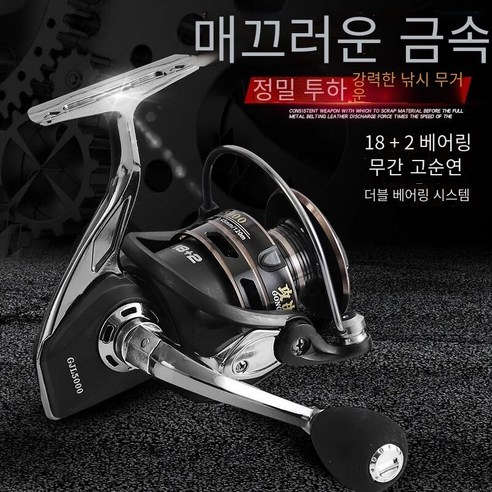 모든 금속20클리어런스가없는 샤프트 낚시 휠, 신상품20샤프트 더블 베어링+낚싯줄+휠 오일, 2000시리즈  왼손 및 오른쪽 교환 유형
