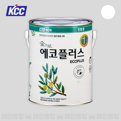KCC페인트 숲으로 에코플러스 K 백색 3.78L 친환경 실내 인테리어 수성페인트, 1개