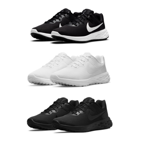 나이키런닝화  (Domestic Store Version) Nike Revolution 6 Next Nature Black White Black White All-Black All-Back Sneakers Running Shoes