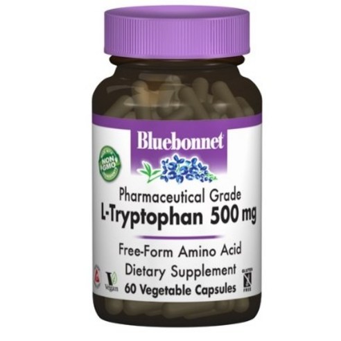 블루보넷 L-트립토판 500mg 베지터블 캡슐 비건 글루텐 프리, 60개입, 2개, 60정