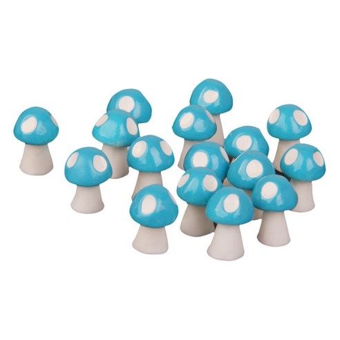 20 pcs 미니 pvc 버섯 미니어처 인형 요정 정원 액세서리 용품 마이크로 풍경-식물 냄비 분재 공예 장식, 블루, 설명, 설명