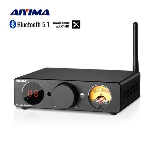 AIYIMA HIFI 블루투스 파워 앰프 VU 미터 앰프 300Wx2 스테레오 사운드 앰프 스피커 USB DAC 앰프 홈 앰프 48V EU 전원 공급 장치 포함