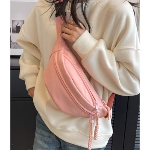 피크인타임 데일리 꼬임 크로스백 남여공용 무지 힙색 심플