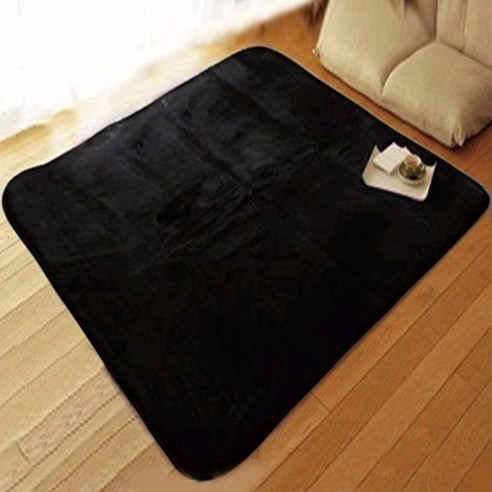 침실 바닥 매트 푹신한 미끄럼 방지 얽히고 설킨 지역 러그 라운지 발코니 낮잠 쿠션 카펫, 블랙, 100% 폴리 에스터