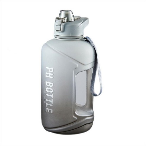 이쁜 대용량물병 다용도 빨대 운동물통 2200ml, 그레이