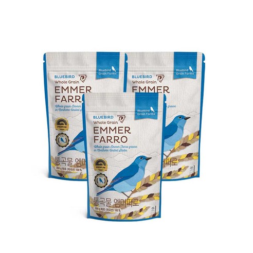 프로틴플렉스 통곡물 엠머파로 USDA인증 100% 원료 고대곡물 파로 쌀 Whole Grain Farro 300g, 3개