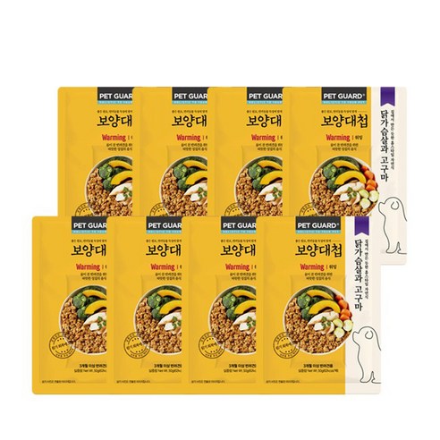 펫가드 보양대첩 상온 화식 워밍 닭가슴살과 고구마 습식사료 8P, 닭, 50g, 8개