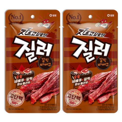 샘표 질러 갈릭바베큐 육포, 30g, 8개