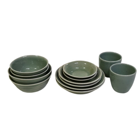 당신의 식탁에 예술을 더하는, 초여도예 원형 2인 상 세트