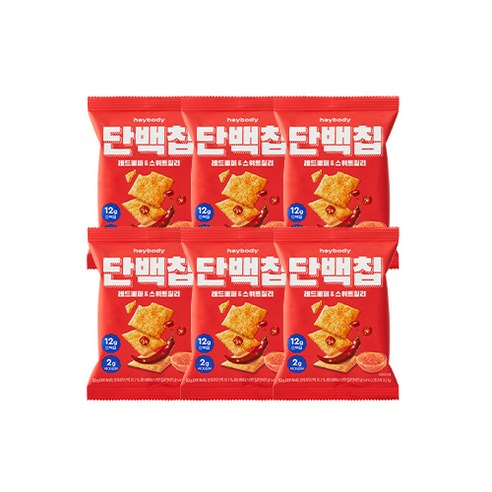 헤이바디 단백칩 레드페퍼&스위트칠리 50g, 6개