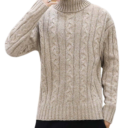 도오빠 가쿠SA 남성 목폴라 니트티 긴팔 스웨터 꽈배기 니트 티셔츠 가을 겨울 남자니트티