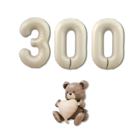 베르트폴 파티 기념일 대형 풍선세트, 테디베어 300, 1세트, 크림
