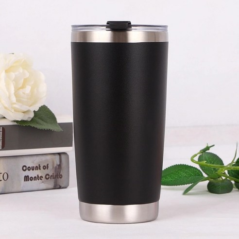 ZZJJC 아이디어 보온병 아이디어 텀블러 아웃도어 보온병, 블랙-2, 600 ml
