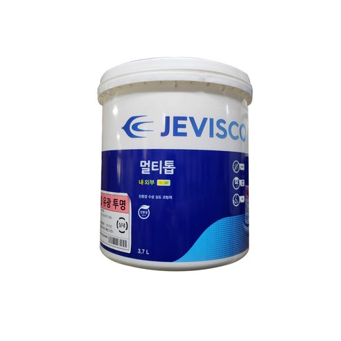 제비스코 친환경 수용성 투명 상도코팅 멀티톱 3.7L 무늬코트, 투명무광, 3700ml, 1개