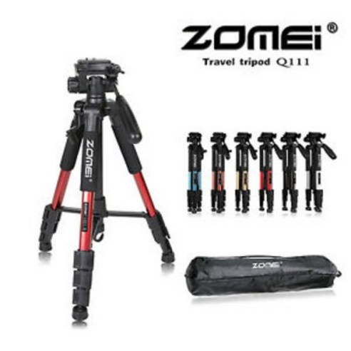 Zomei 카메라와 휴대전화 삼각대 55인치 Q111 삼각대 휴대용 가벼운 영상 셀카 가능니콘소니 DSLR 프로젝터 고프로와 스마트폰 라이브에 적용, Black