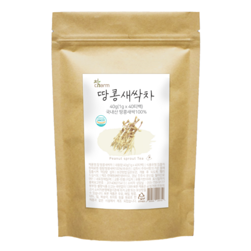 땅콩새싹차 40T 국내산 생분해성 삼각티백 새싹땅콩 한생몰, 1g, 40개입, 1개