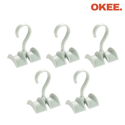 OK 회전식 가방 벨트 스카프 걸이 다용도걸이, 그린, 5개