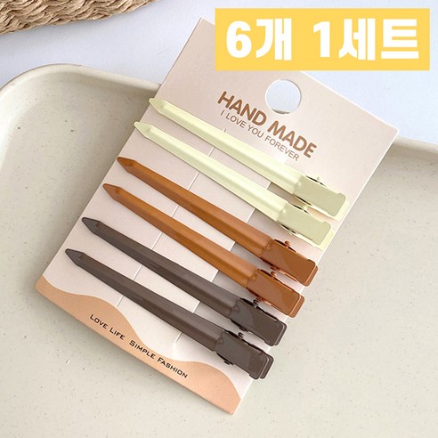 [6개 1세트] 위더스 파스텔 앞머리 잔머리 미니 헤어 집게핀