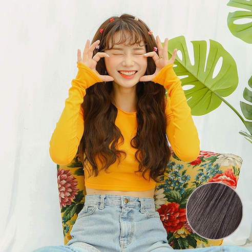 가발매니아 물결텍스쳐 3피스 50cm 붙임머리 똑딱이헤어피스 (고열사), 내츄럴브라운
