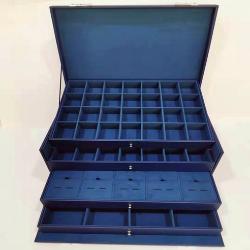 보석 상자 대용량 다기능 가죽 상자 다층 디스플레이 보석 상자 가죽 상자 전문 생산, default