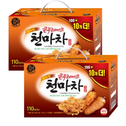 송원 우리차 콘푸레이크 천마차 110T, 18g, 110개입, 2개