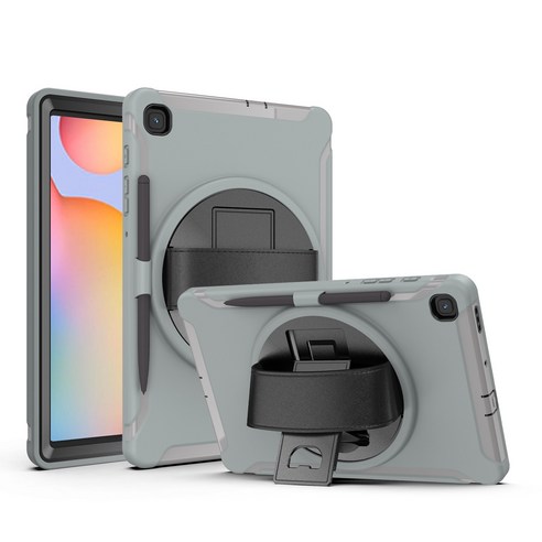 Galaxy Tab S6 Lite 케이스 Samsung Galaxy Tab S6 Lite 10.4" SM-P610/P615 2020용 360도 회전 핸드 스트랩/스탠드가 있는 헤, 06