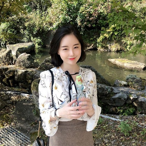 단미스타일 쉬폰 여름 블라우스 셔츠 (3Color) 쉬폰블라우스 18 배꼽 B90-3 봄날엔 빅사이즈여성의류 플라워 쉬폰블라우스 44-120