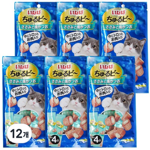 츄르 이나바 챠오 츄르비 스낵, 닭가슴살+구운가다랑어, 30g, 48개