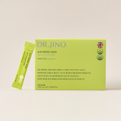 DR.JINO 닥터지노 슈퍼 비타민C 3000 고함량 고용량 DSM 영국산 100일분, 100포, 3000mg