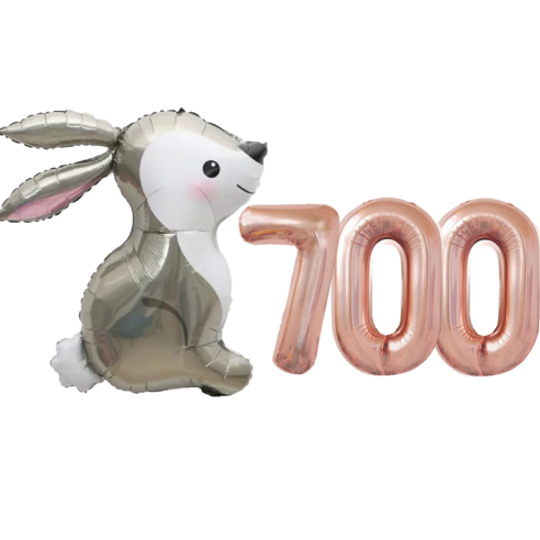파파 파티 토끼 기념일 숫자 풍선 세트, 토끼 700, 1세트
